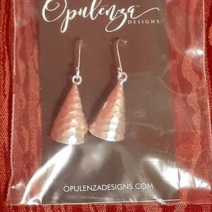 Opulenza Designs Sterling Silver .925 Cone Dangle Earrings NEW 1.5” $59
